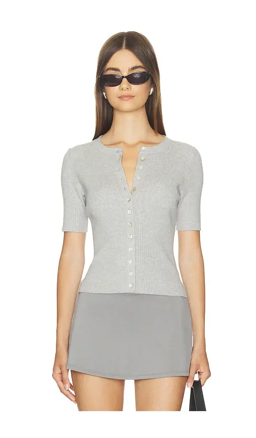 525 America Georgie Elbow Sleeve Button Down Cardigan