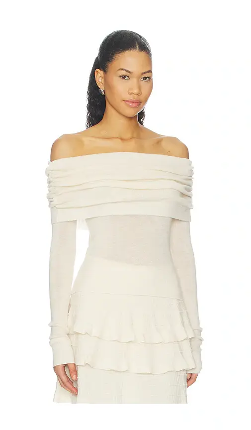 susana monaco Light Merino Off Shoulder Sweater | Thumbnail 2