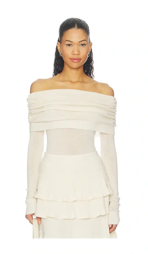 susana monaco Light Merino Off Shoulder Sweater | Image 1 susana monaco Light Merino Off Shoulder Sweater | Image 1