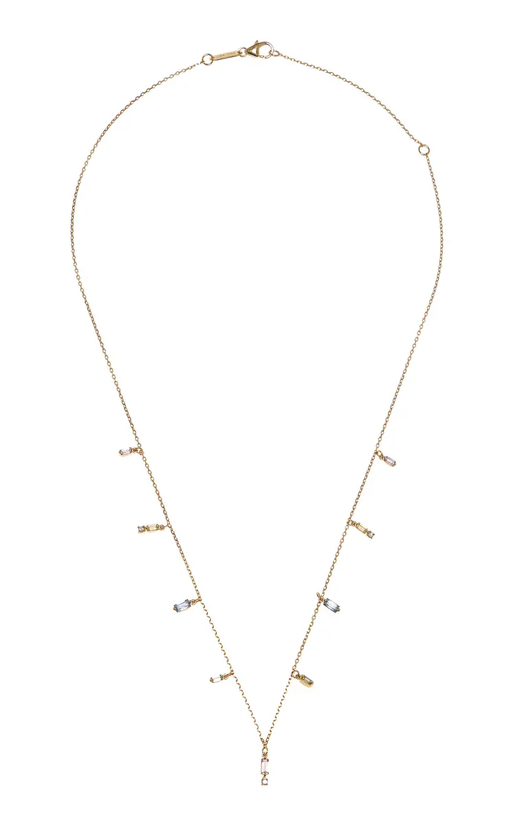 Suzanne Kalan Dangling 18K Yellow Gold Sapphire and Diamond Necklace