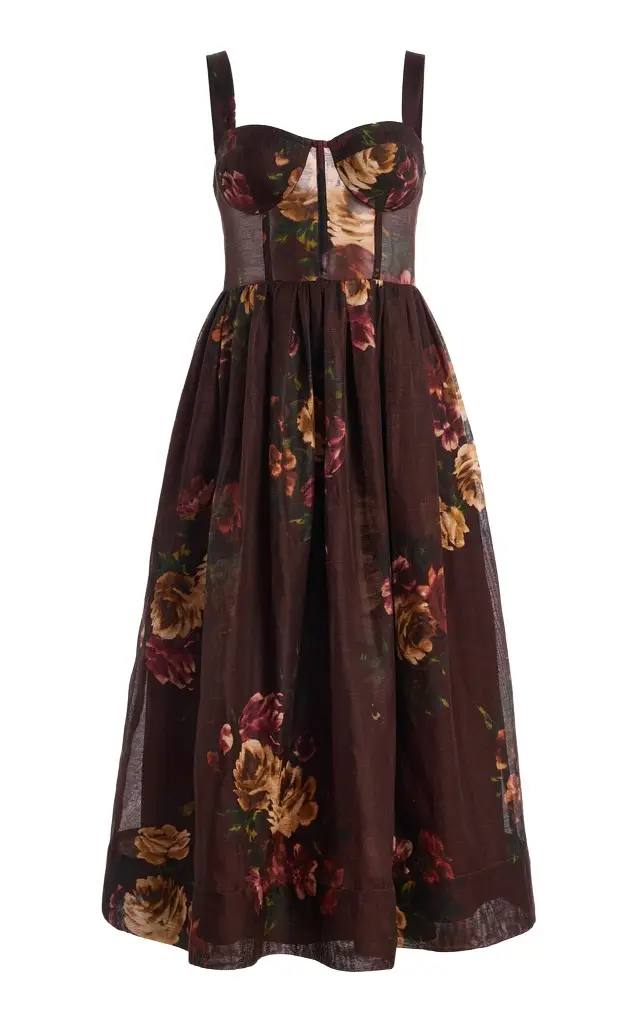 Cara Cara Phoebe Linen-Silk Midi Dress