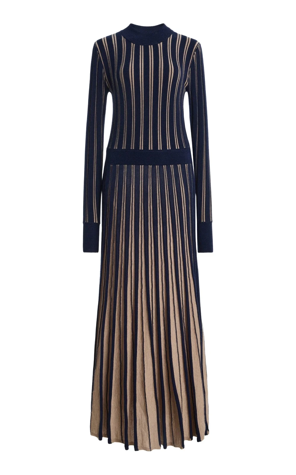 Mariella Pleated Wool Midi Dress