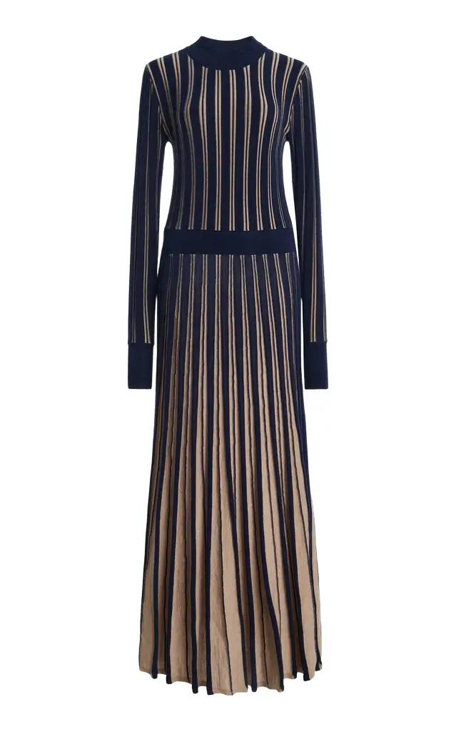 Cara Cara Mariella Pleated Wool Midi Dress