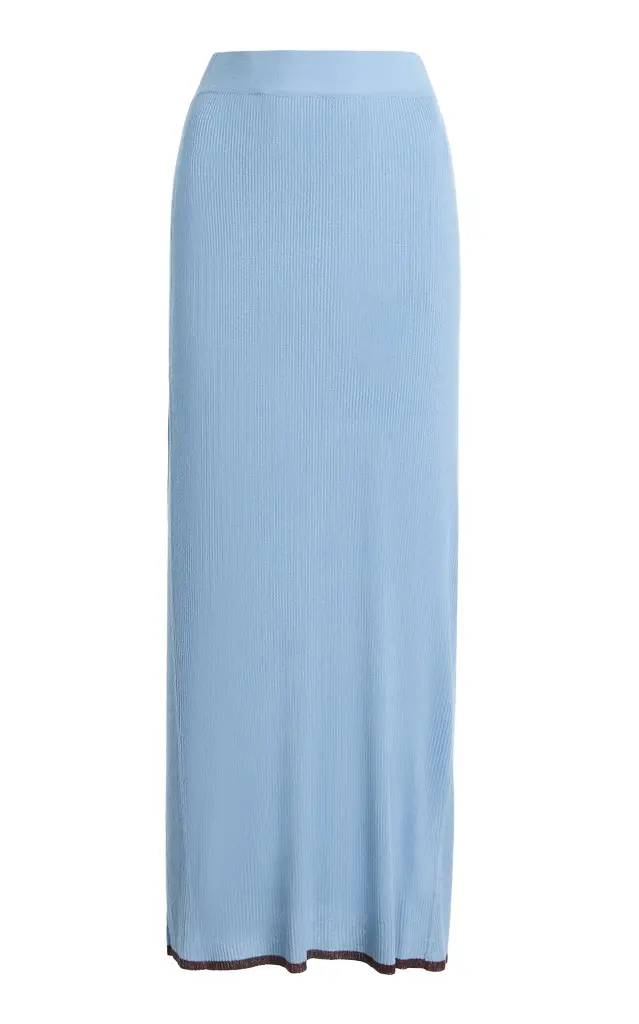 Third Form Bound Linen-Blend Knit Midi Skirt