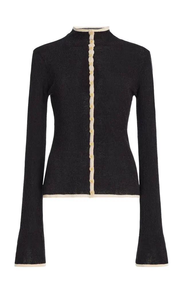 Third Form Bound Linen-Blend Knit Cardigan
