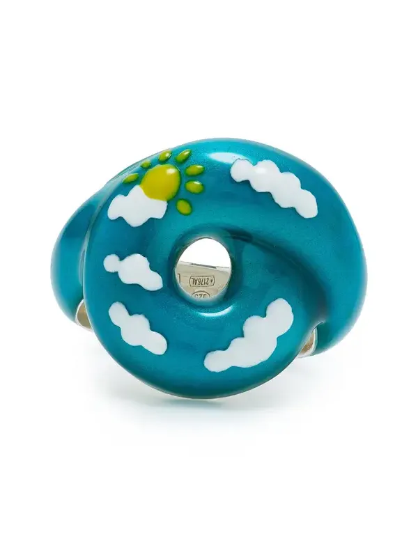Bea Bongiasca Cloud Tarallo Sterling Silver Enamel Ring