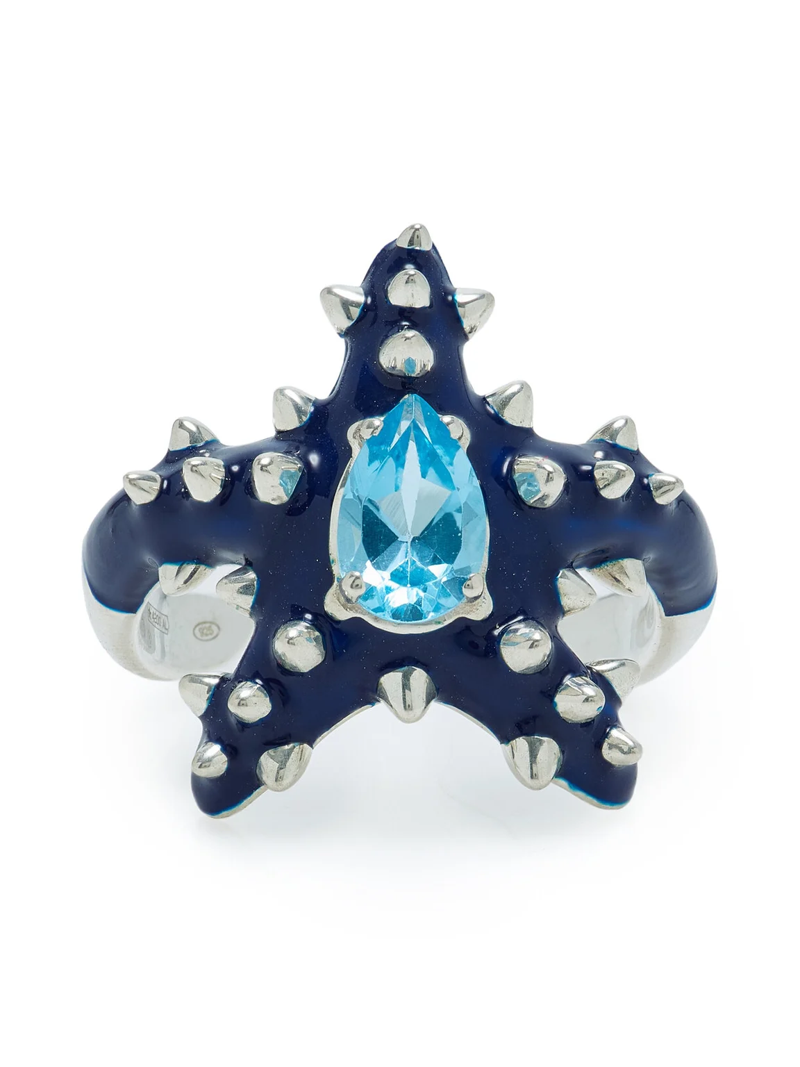 Bea Bongiasca Stella Sterling Silver Topaz and Enamel Ring