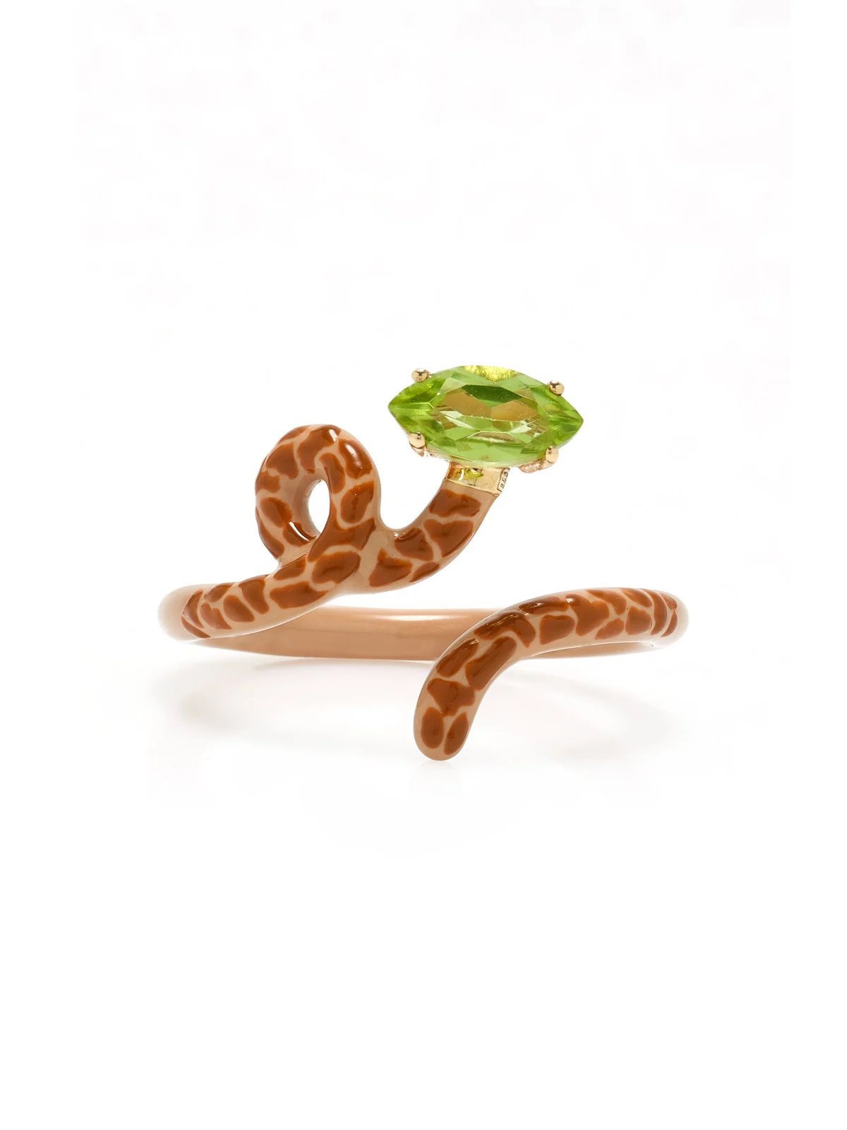 Giraffe Vine 9K Gold Peridot and Enamel Ring Giraffe Vine 9K Gold Peridot and Enamel Ring