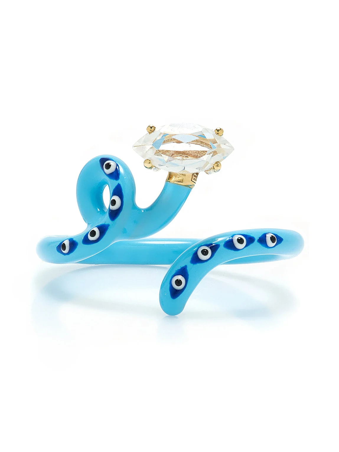 Evil Eye 9K Gold Crystal and Enamel Ring Evil Eye 9K Gold Crystal and Enamel Ring