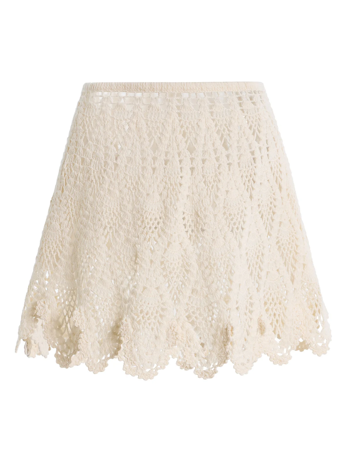 Crocheted Wool Lace Mini Skirt
