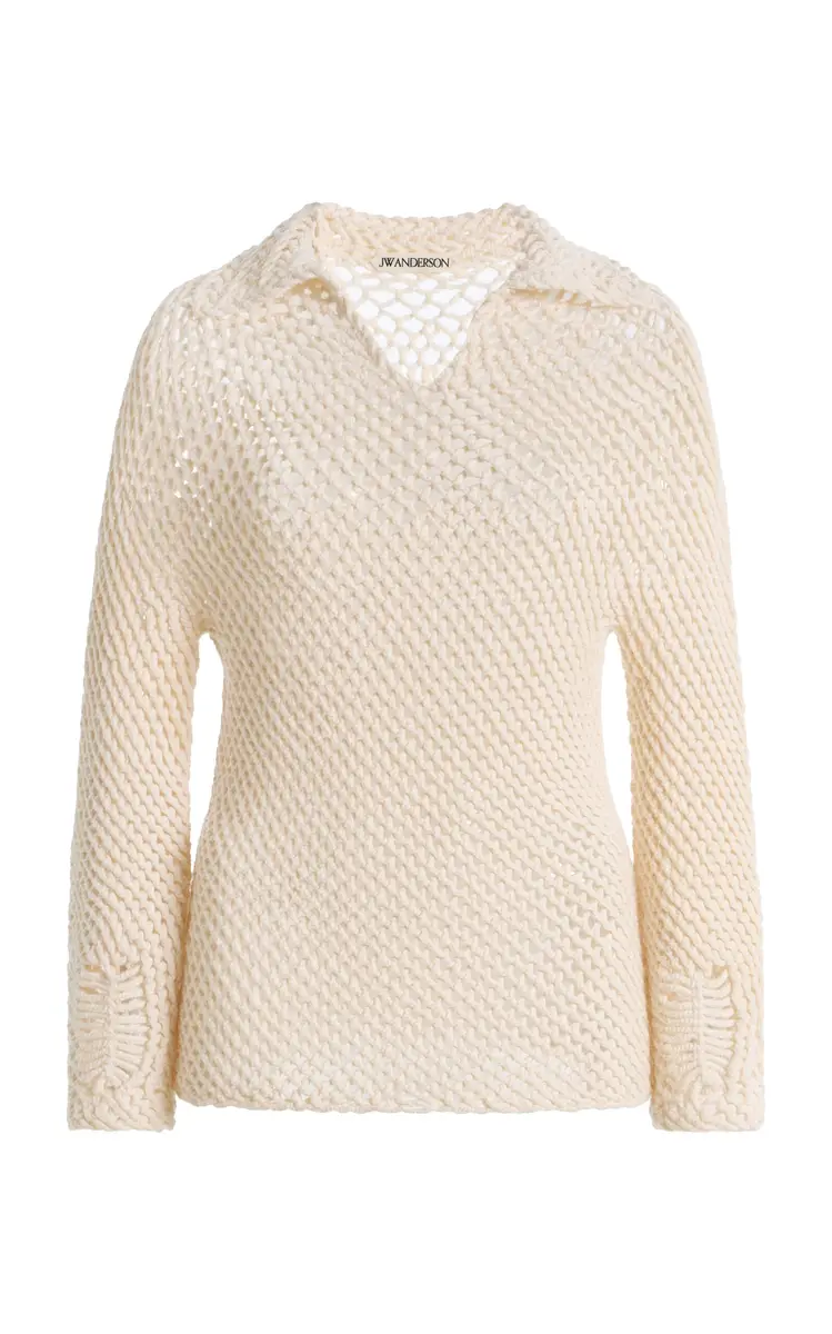 Crocheted Wool Knit Sweater Crocheted Wool Knit Sweater