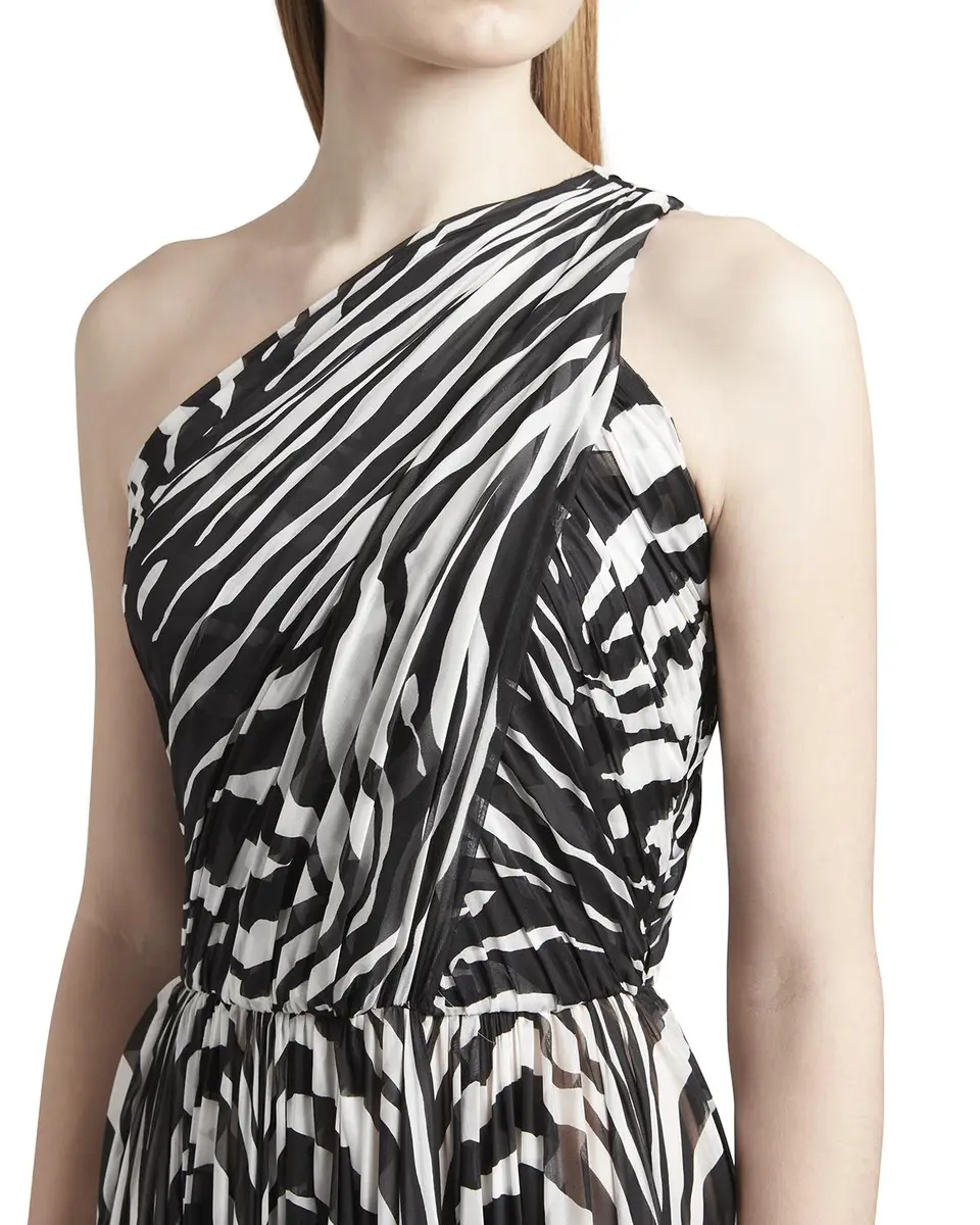 Dolce & Gabbana Zebra-Print One-Shoulder Silk Chiffon Gown | Thumbnail 5 Dolce & Gabbana Zebra-Print One-Shoulder Silk Chiffon Gown | Thumbnail 5
