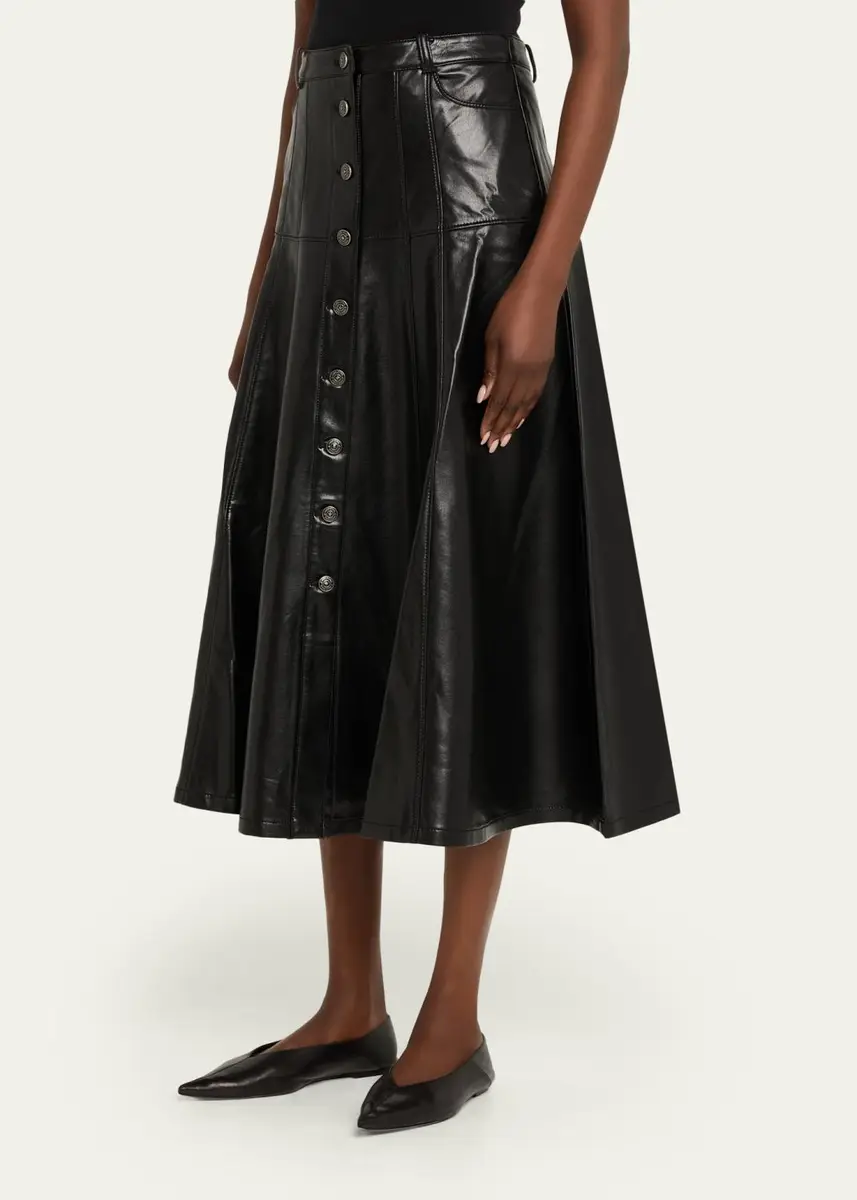 Cinq à Sept Veena Vegan Leather Midi Skirt | Thumbnail 4