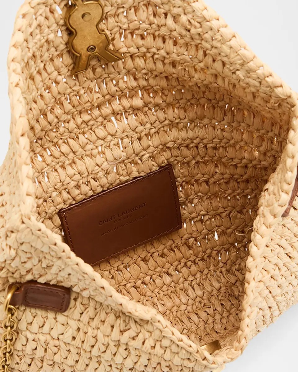 Saint Laurent Envelope Flap YSL Shoulder Bag in Raffia | Thumbnail 4 Saint Laurent Envelope Flap YSL Shoulder Bag in Raffia | Thumbnail 4