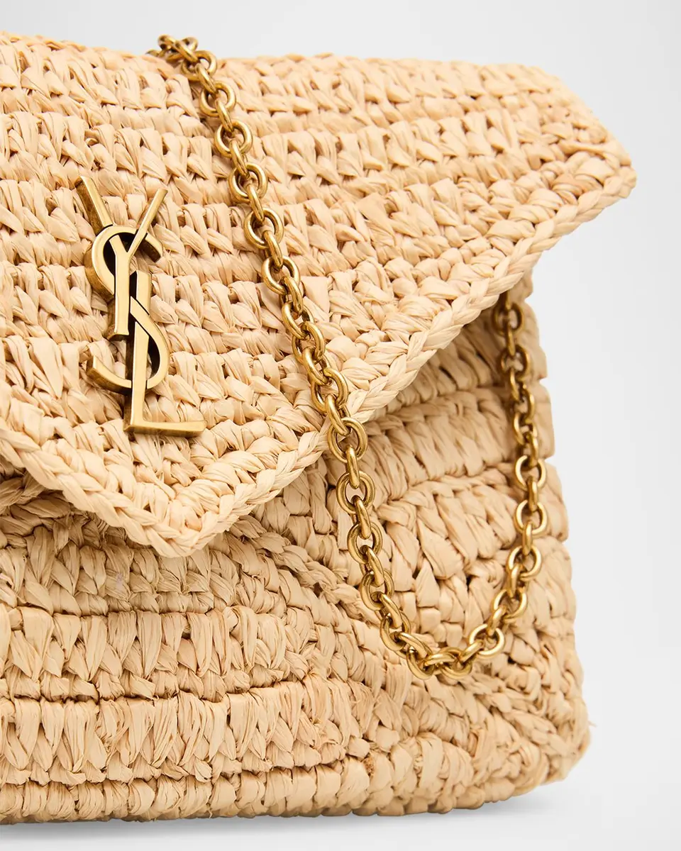 Saint Laurent Envelope Flap YSL Shoulder Bag in Raffia | Thumbnail 7 Saint Laurent Envelope Flap YSL Shoulder Bag in Raffia | Thumbnail 7