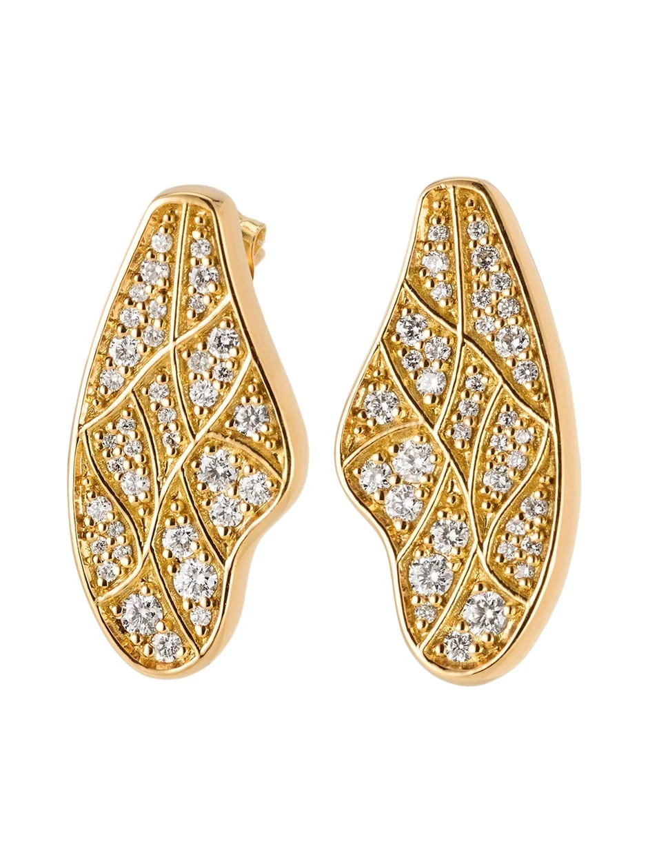 GRACE WINFREY 18K Honey Bee Wing Stud Earrings