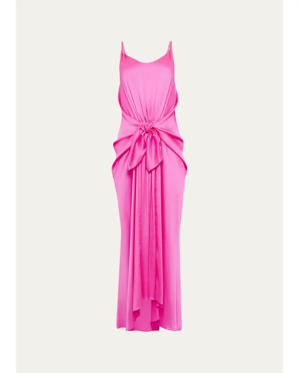 JW Anderson Sleeveless Knotted Crinkle Silk Maxi Dress | Image 1 JW Anderson Sleeveless Knotted Crinkle Silk Maxi Dress | Image 1