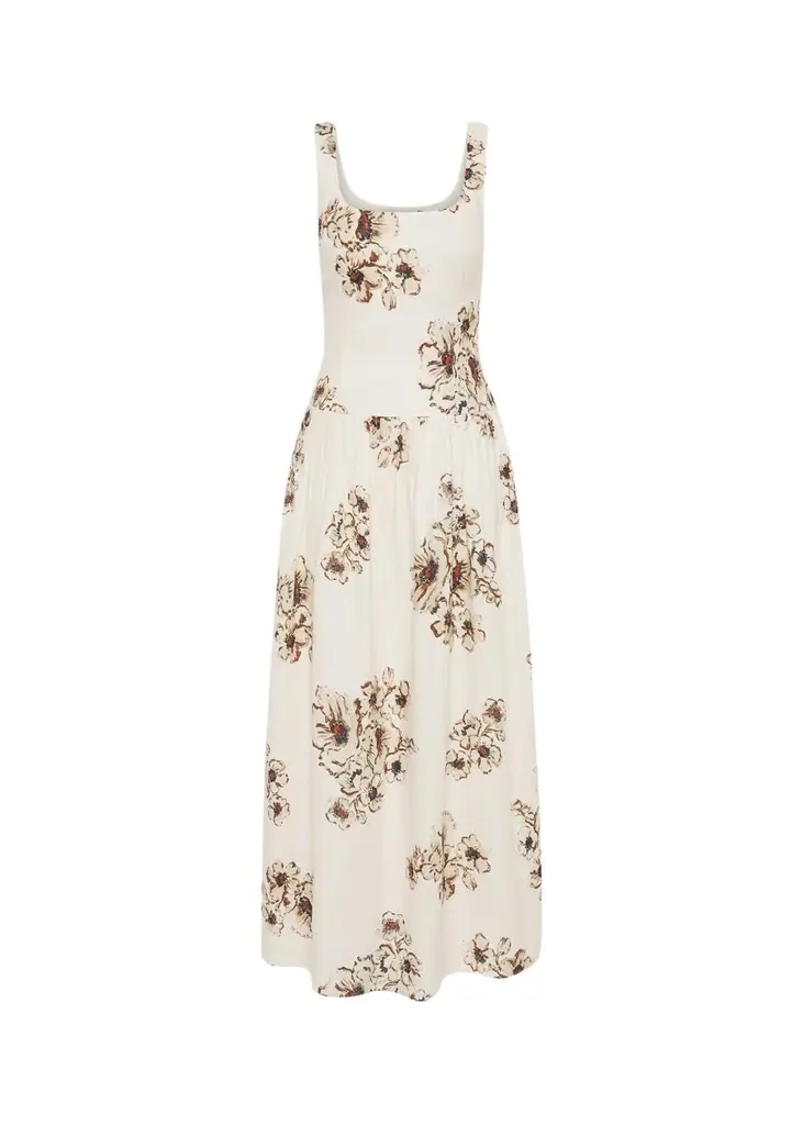 SIR. Freja Floral Linen Midi Dress | Image 1 SIR. Freja Floral Linen Midi Dress | Image 1