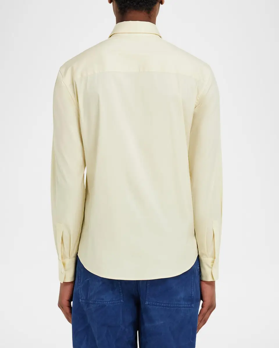 Ferragamo Men's Cotton-Nylon Stretch Point Collar Sport Shirt | Thumbnail 2 Ferragamo Men's Cotton-Nylon Stretch Point Collar Sport Shirt | Thumbnail 2