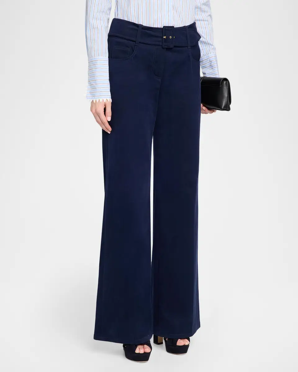 MAISON COMMON Belted Cotton Flared Trousers | Thumbnail 4 MAISON COMMON Belted Cotton Flared Trousers | Thumbnail 4