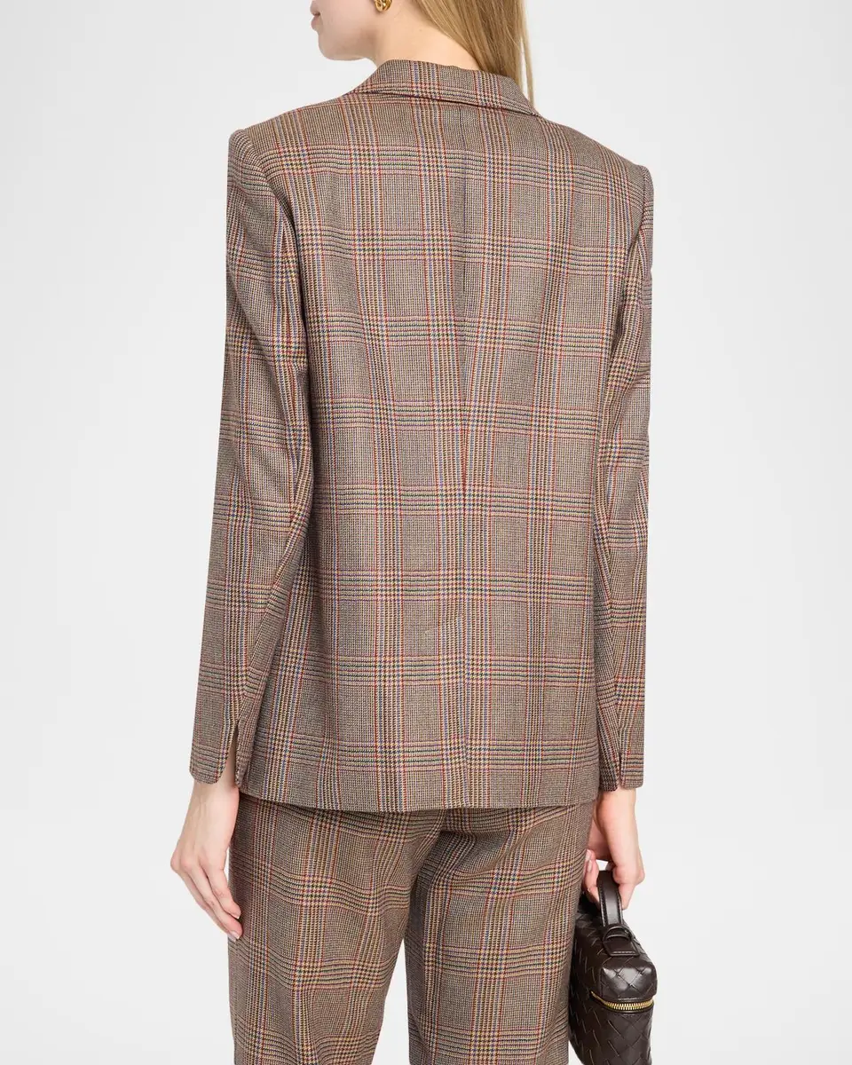 MAISON COMMON Embroidered Glen Plaid Single-Breasted Jacket | Thumbnail 3 MAISON COMMON Embroidered Glen Plaid Single-Breasted Jacket | Thumbnail 3