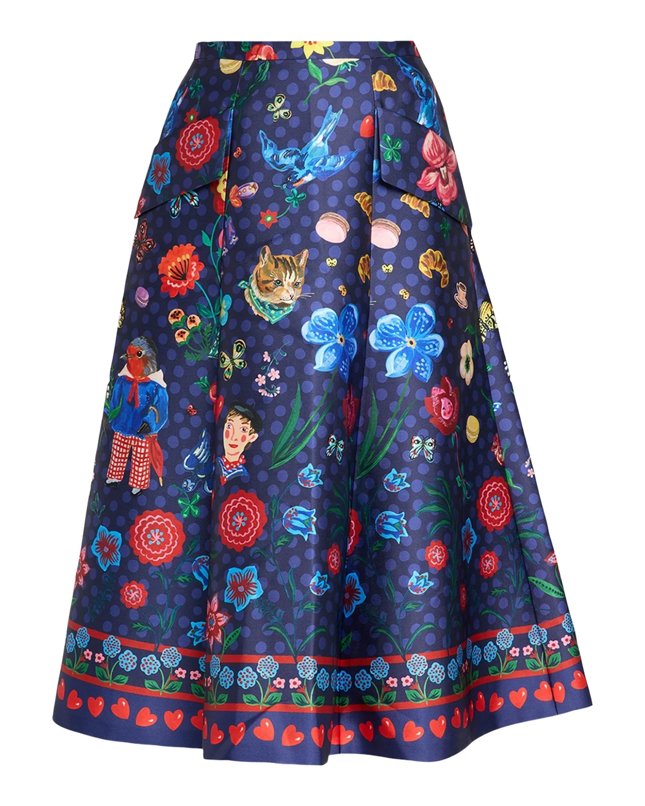 Printed Micado Satin Midi Skirt Printed Micado Satin Midi Skirt