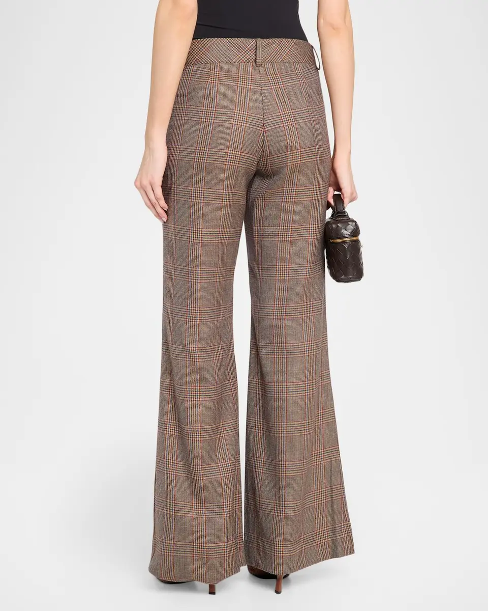 MAISON COMMON Glen Plaid Wool Flared Trousers | Thumbnail 3 MAISON COMMON Glen Plaid Wool Flared Trousers | Thumbnail 3