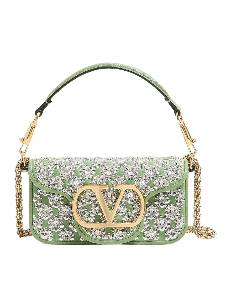 Valentino Garavani Locò Small Embroidered Shoulder Bag