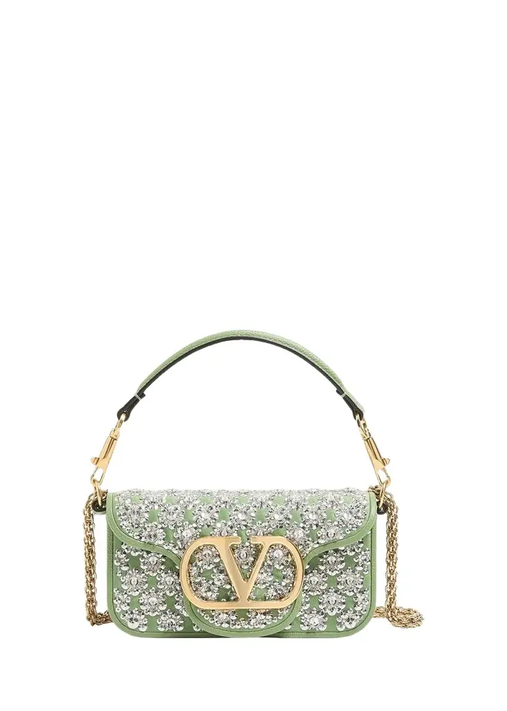 Valentino Garavani Locò Small Embroidered Shoulder Bag | Image 1 Valentino Garavani Locò Small Embroidered Shoulder Bag | Image 1
