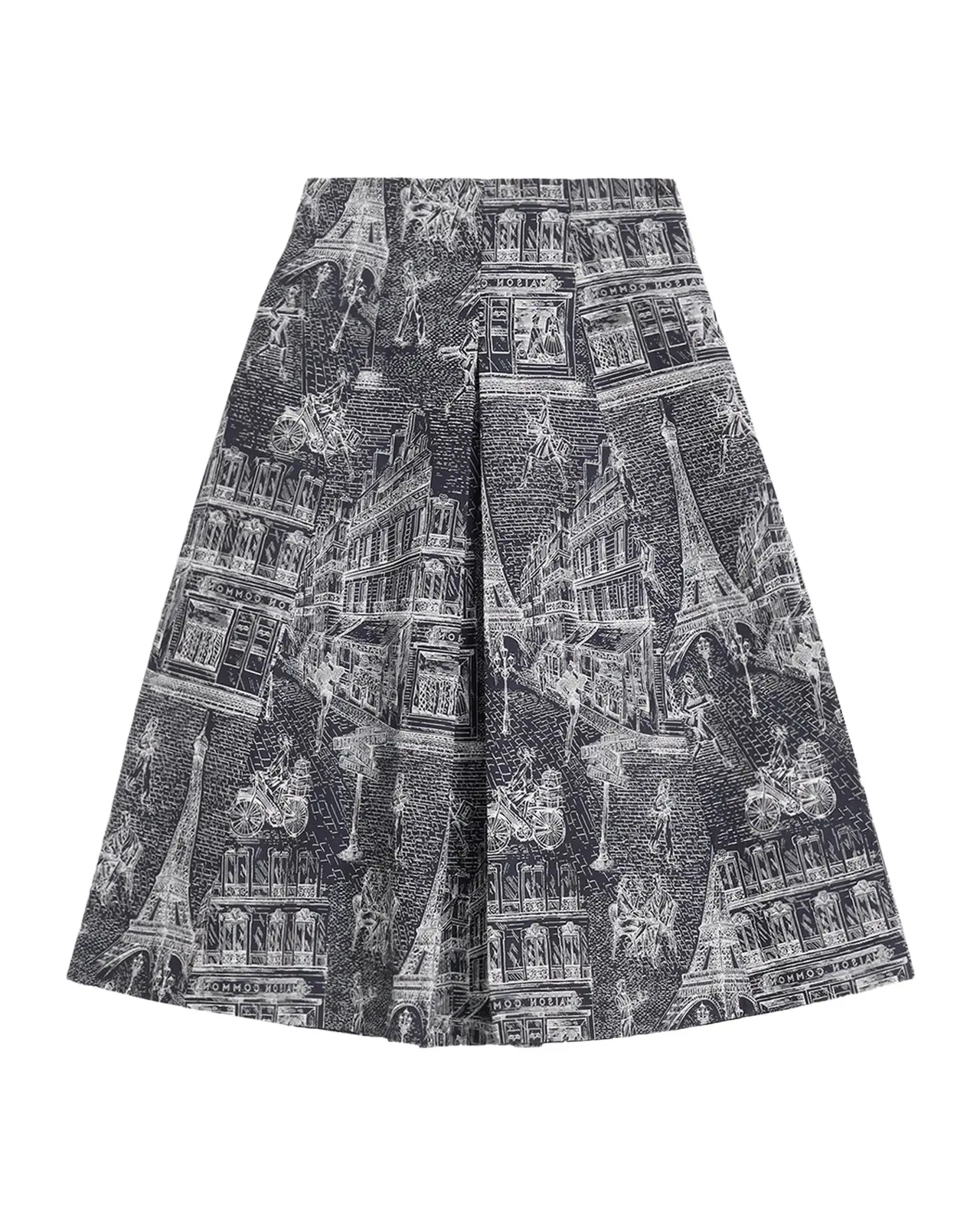 Scribble Cotton Jacquard Pleated Midi Skirt Scribble Cotton Jacquard Pleated Midi Skirt