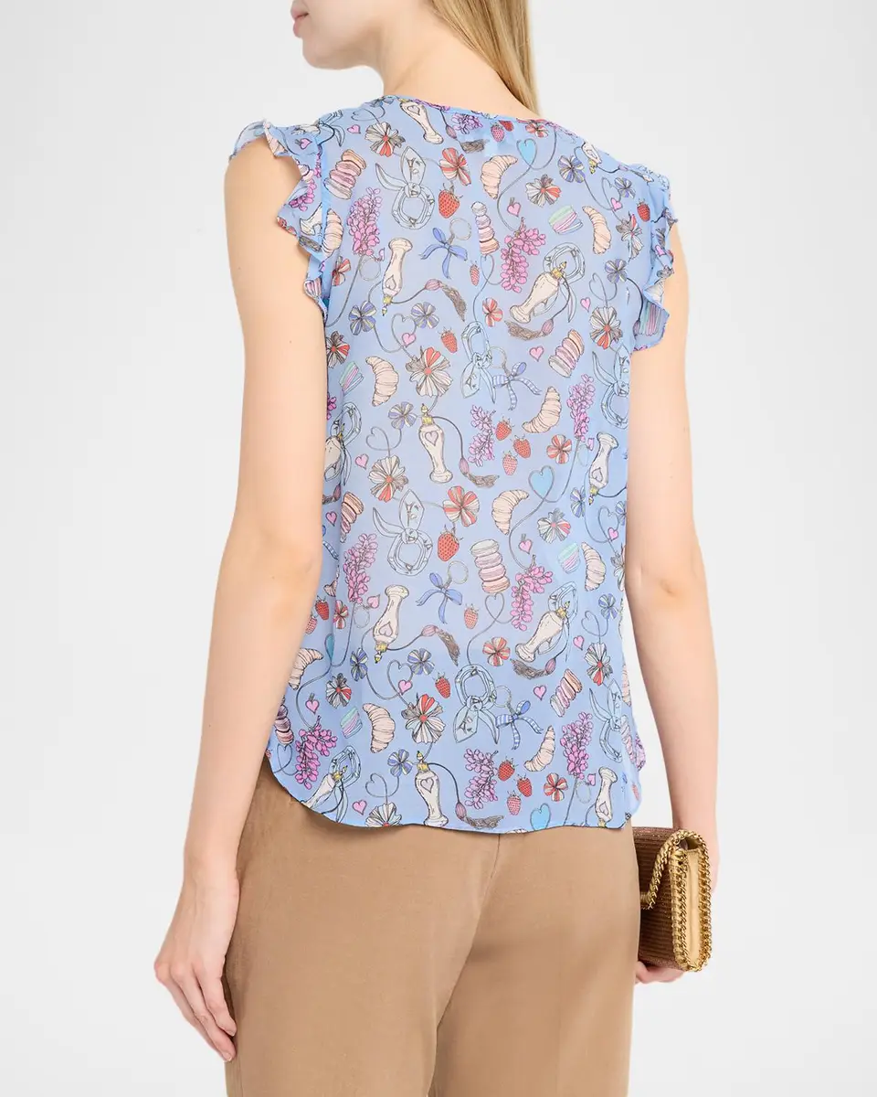 MAISON COMMON Parisian Printed Silk Top | Thumbnail 3 MAISON COMMON Parisian Printed Silk Top | Thumbnail 3