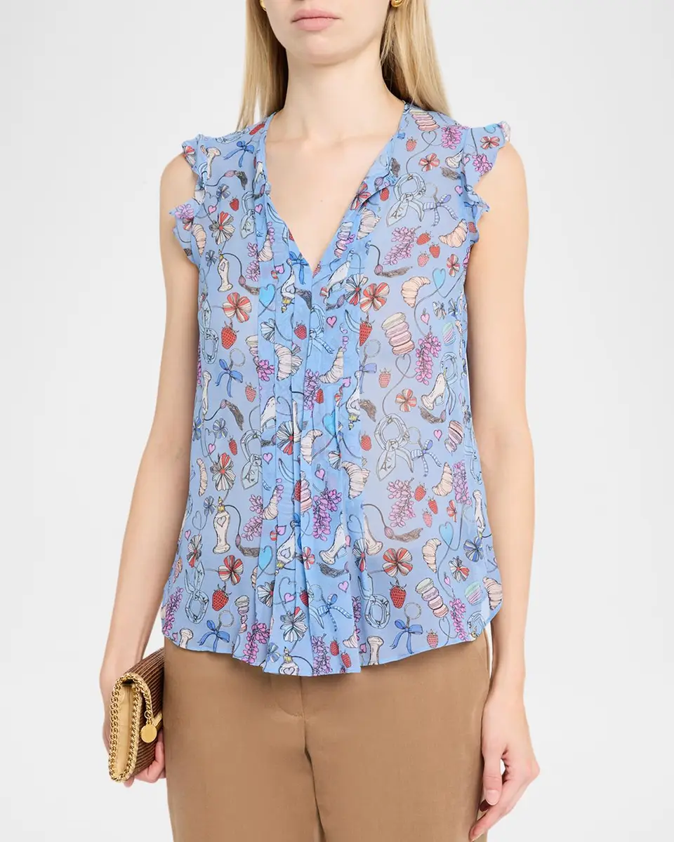 MAISON COMMON Parisian Printed Silk Top | Thumbnail 4 MAISON COMMON Parisian Printed Silk Top | Thumbnail 4