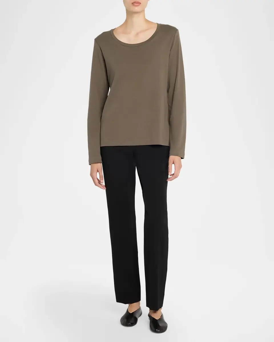 The Row Kalto Scoop-Neck Cotton Jersey Long-Sleeve T-Shirt | Thumbnail 2 The Row Kalto Scoop-Neck Cotton Jersey Long-Sleeve T-Shirt | Thumbnail 2