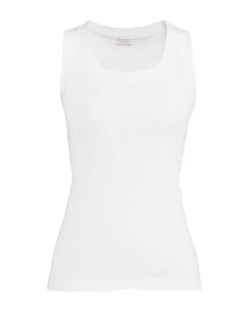 Brunello Cucinelli Sparkle Rib Knit Tank Top