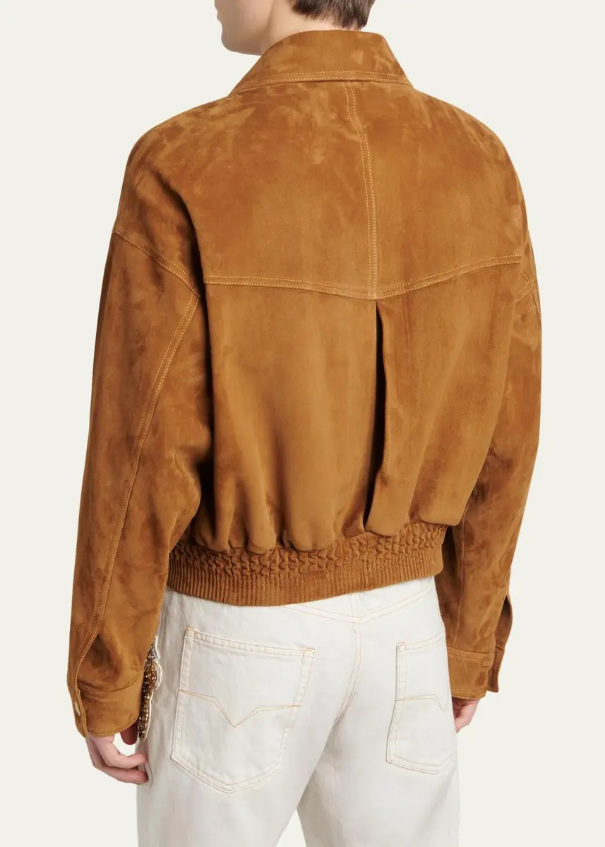 Versace Men's Suede Blouson Jacket | Thumbnail 3 Versace Men's Suede Blouson Jacket | Thumbnail 3
