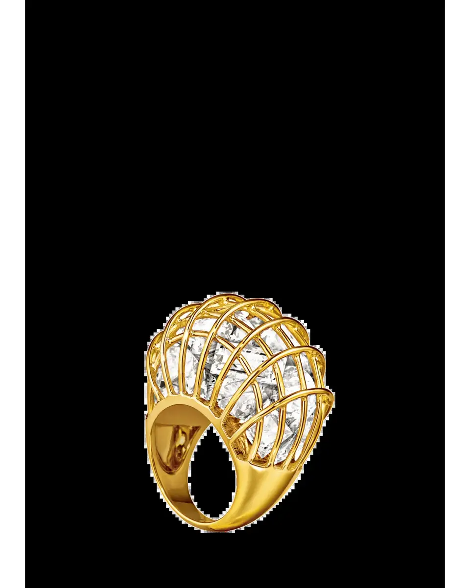 VERDURA 18K Yellow Gold Rock Crystal Caged Ring | Thumbnail 2 VERDURA 18K Yellow Gold Rock Crystal Caged Ring | Thumbnail 2