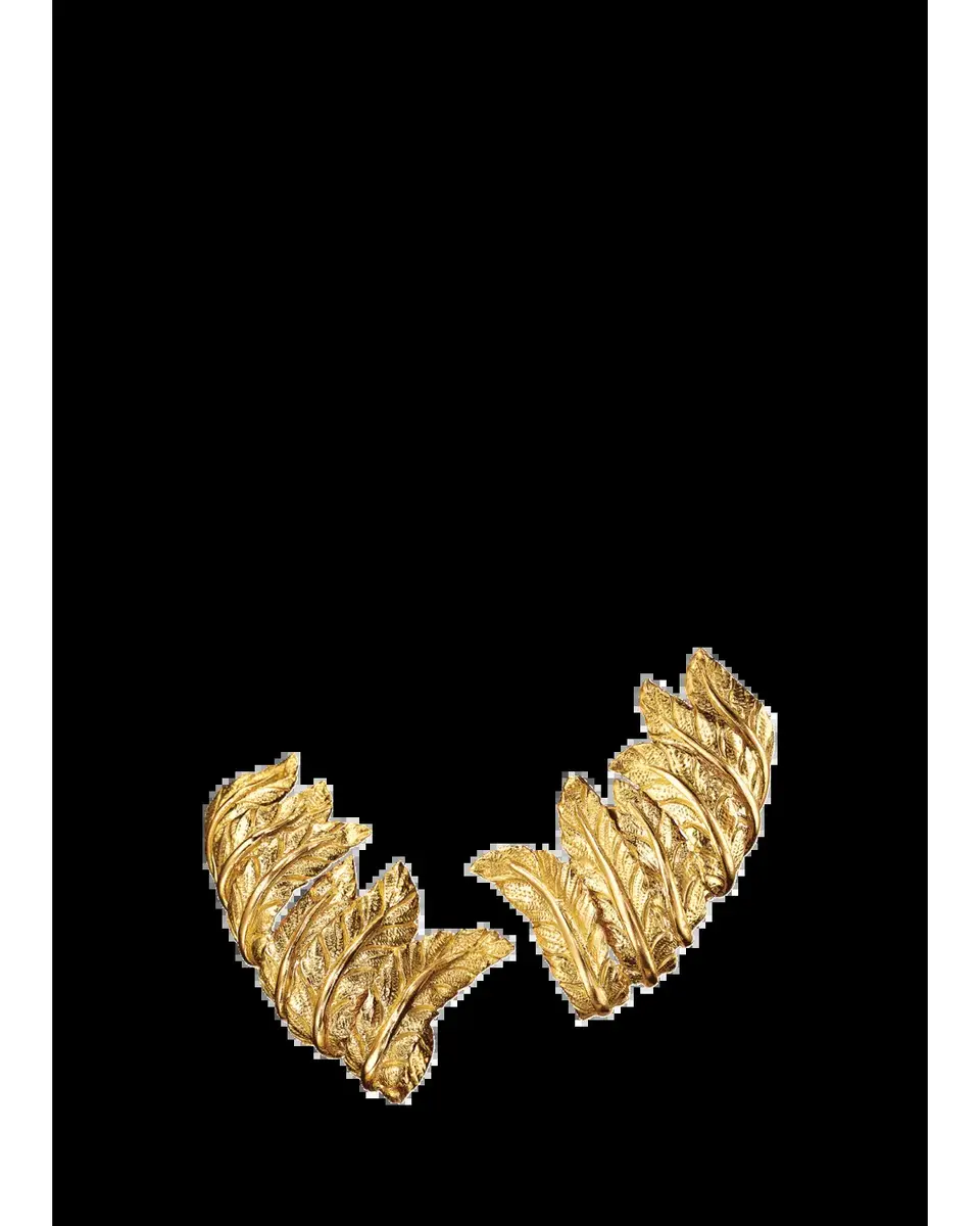 VERDURA 18K Yellow Gold Feather Cuff Earrings | Thumbnail 2 VERDURA 18K Yellow Gold Feather Cuff Earrings | Thumbnail 2