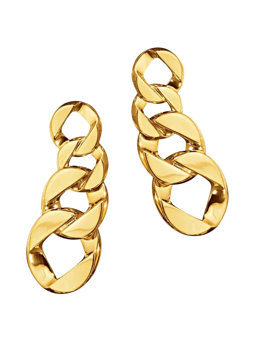 18K Yellow Gold Curb-Link Clip-On Earrings 18K Yellow Gold Curb-Link Clip-On Earrings