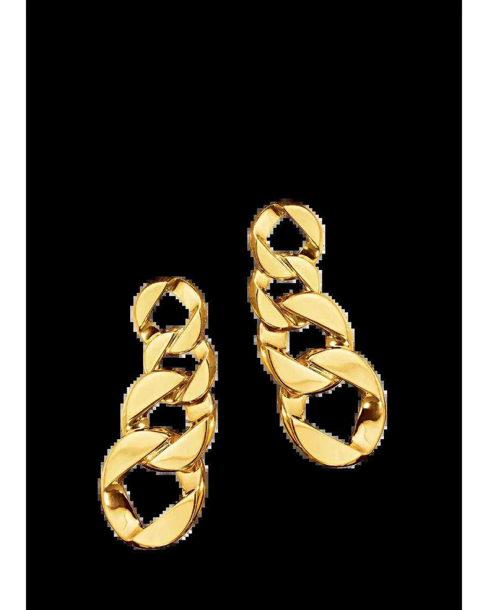 VERDURA 18K Yellow Gold Curb-Link Clip-On Pendant Earrings | Thumbnail 2 VERDURA 18K Yellow Gold Curb-Link Clip-On Pendant Earrings | Thumbnail 2