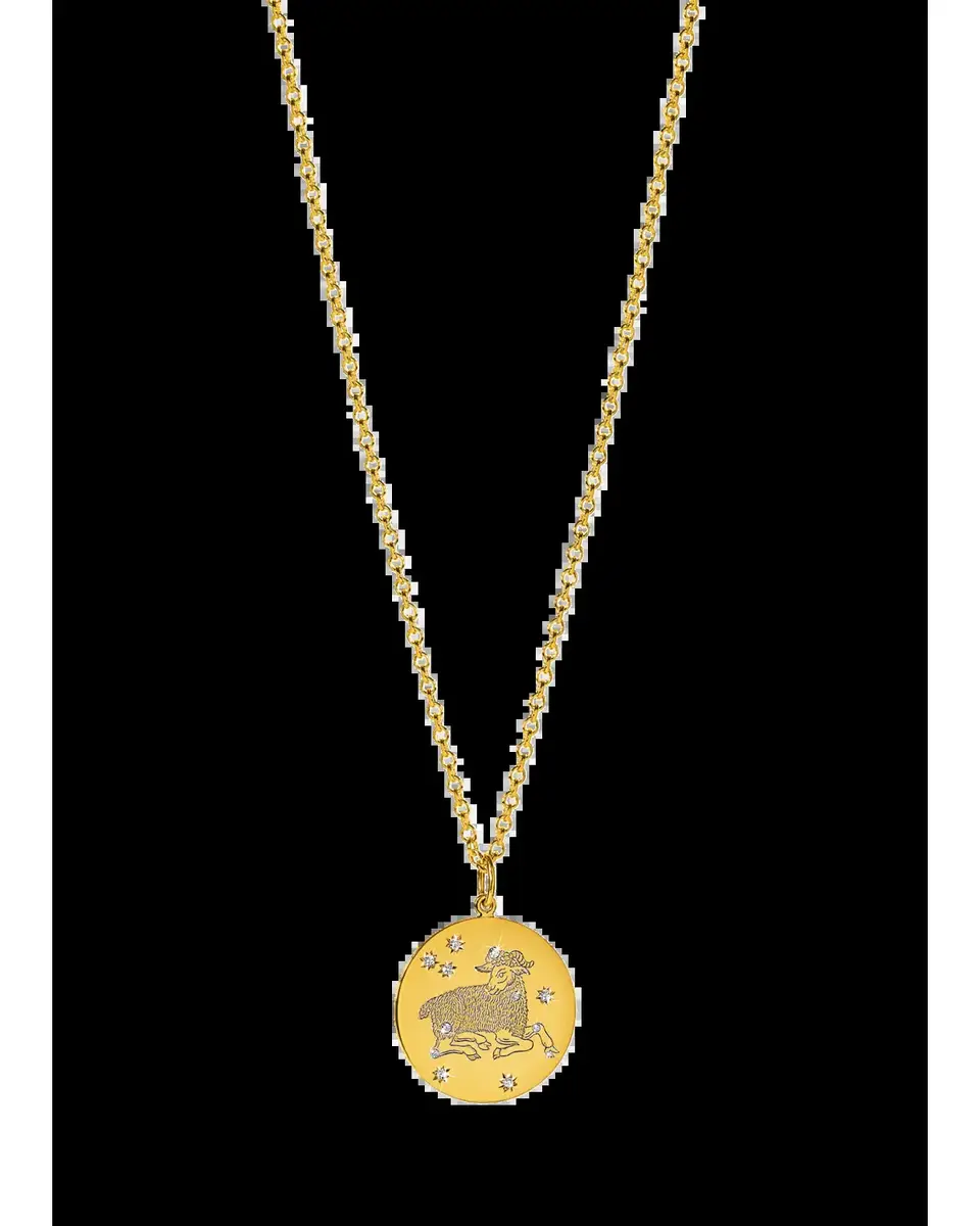 VERDURA 18K Yellow Gold Diamond Zodiac Necklace, Aries | Thumbnail 2 VERDURA 18K Yellow Gold Diamond Zodiac Necklace, Aries | Thumbnail 2