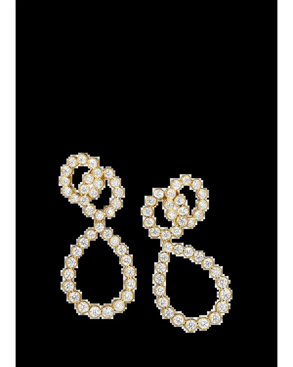 VERDURA 18K Yellow Gold Diamond Looped Clip-On Earrings | Thumbnail 2 VERDURA 18K Yellow Gold Diamond Looped Clip-On Earrings | Thumbnail 2