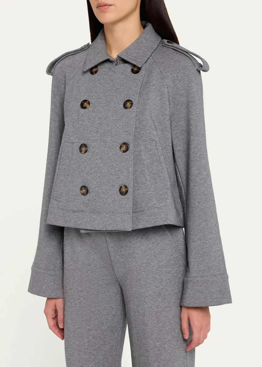 Veronica Beard Conneley Cotton-Blend Double-Breasted Crop Trench Coat | Thumbnail 4 Veronica Beard Conneley Cotton-Blend Double-Breasted Crop Trench Coat | Thumbnail 4