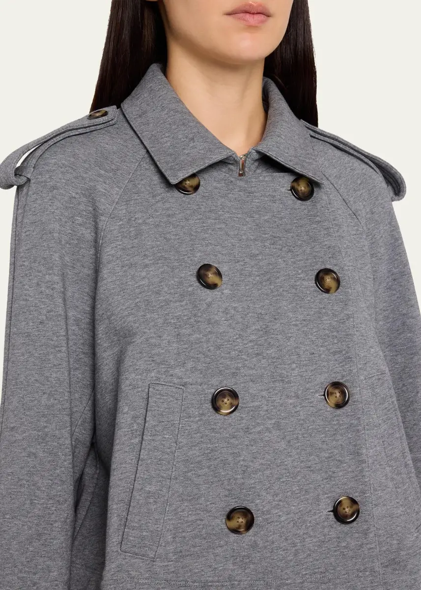Veronica Beard Conneley Cotton-Blend Double-Breasted Crop Trench Coat | Thumbnail 5 Veronica Beard Conneley Cotton-Blend Double-Breasted Crop Trench Coat | Thumbnail 5