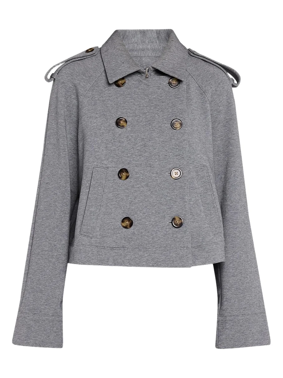 Veronica Beard Conneley Cotton-Blend Double-Breasted Crop Trench Coat