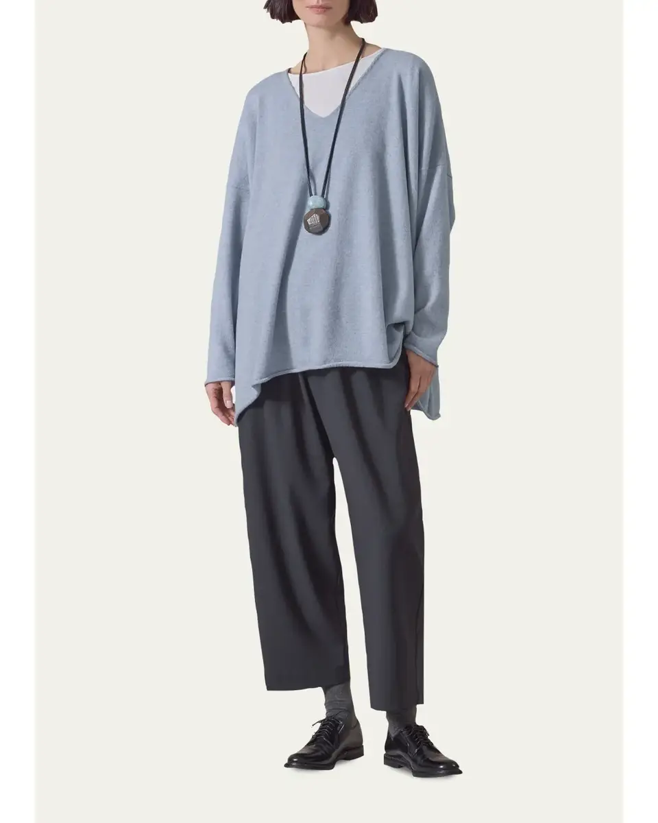 Eskandar A-Line V-Neck Sweater - Long Length | Image 1 Eskandar A-Line V-Neck Sweater - Long Length | Image 1