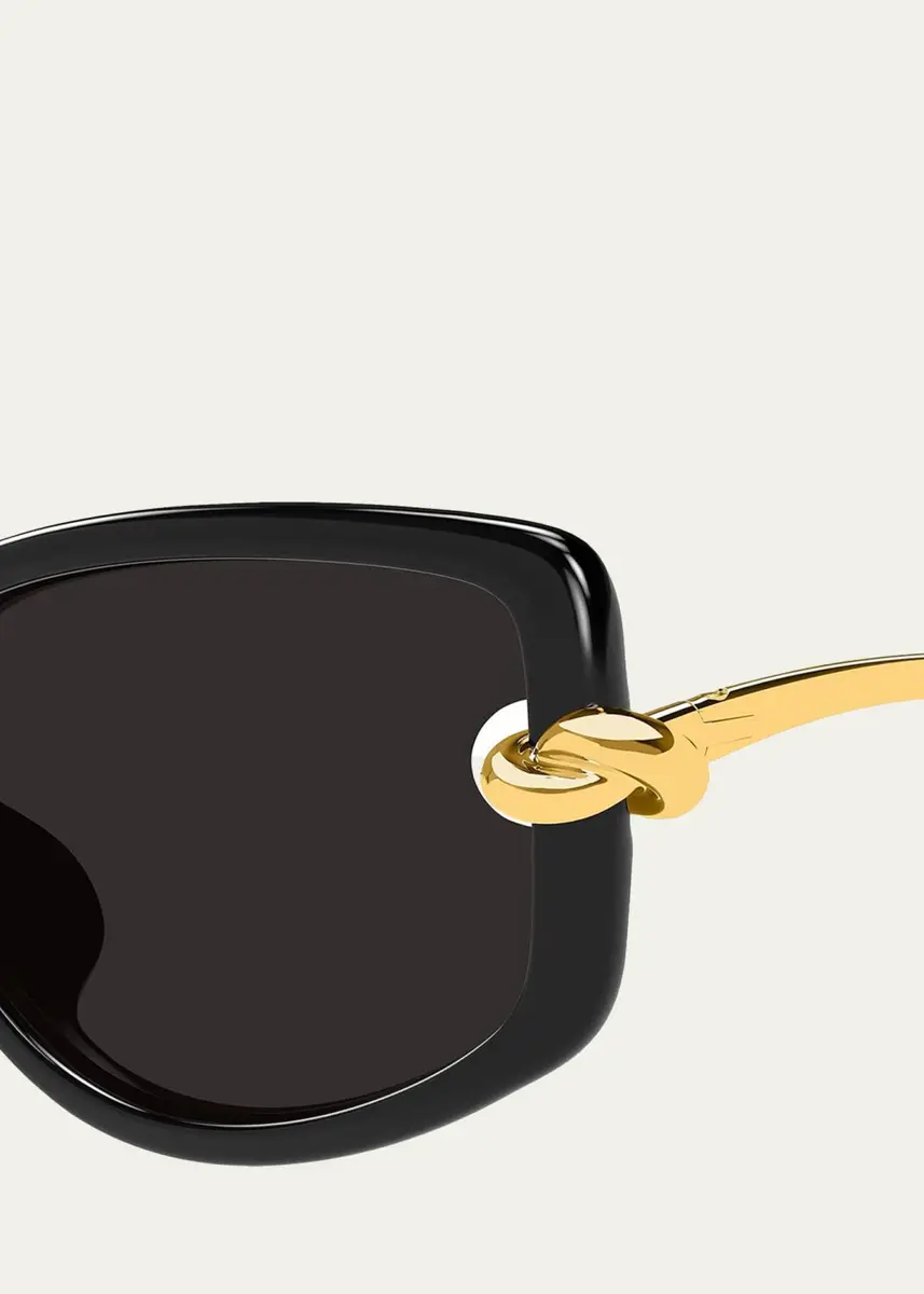 Bottega Veneta Temple Knot Rectangular Sunglasses | Thumbnail 3 Bottega Veneta Temple Knot Rectangular Sunglasses | Thumbnail 3