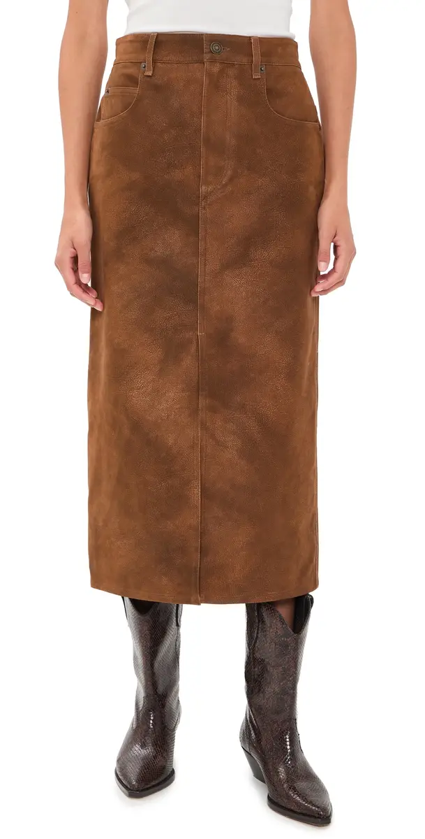 ISABEL MARANT ÉTOILE Bisane Faux Suede Skirt Brown | Image 1 ISABEL MARANT ÉTOILE Bisane Faux Suede Skirt Brown | Image 1