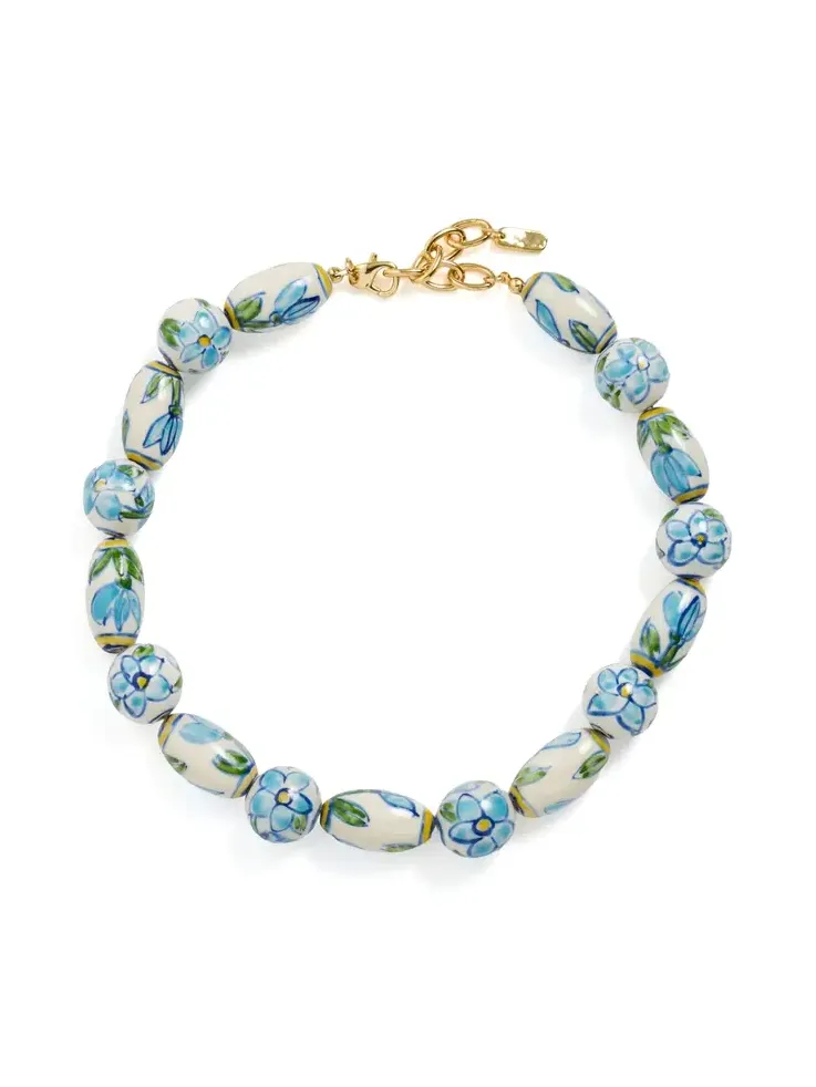 Green Floral Beaded Necklace Green Floral Beaded Necklace