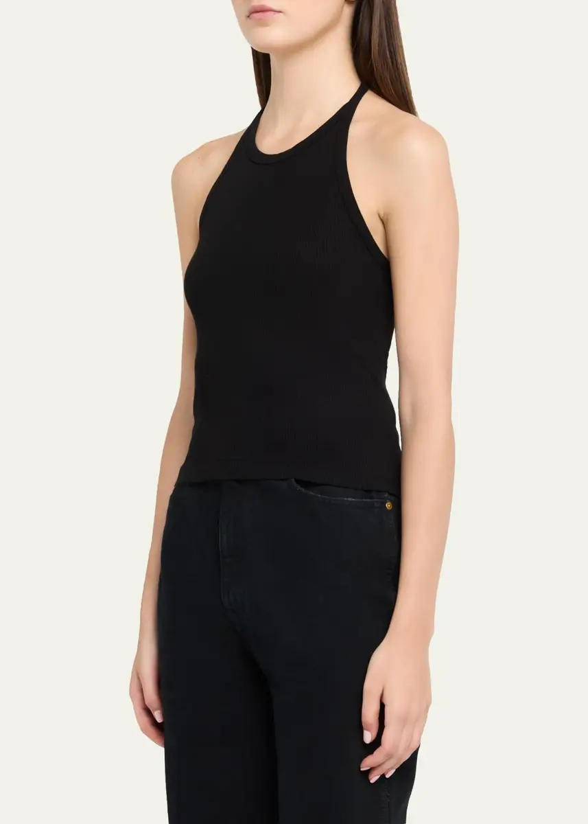 RE/DONE Sylvie Ribbed Halter Tank Top | Thumbnail 4