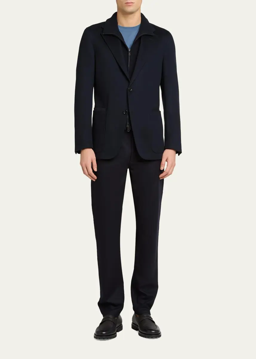 Zegna Men's Wool and Cashmere Flannel Five-Pocket Pants | Thumbnail 2 Zegna Men's Wool and Cashmere Flannel Five-Pocket Pants | Thumbnail 2